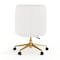 Flash Furniture Chloe Mid-Back White Padded LeatherSoft Armless Chair w/Wheels, Swivel Function, and Gold Frame CH-232174-1-WH-GLD-GG - alternate 2